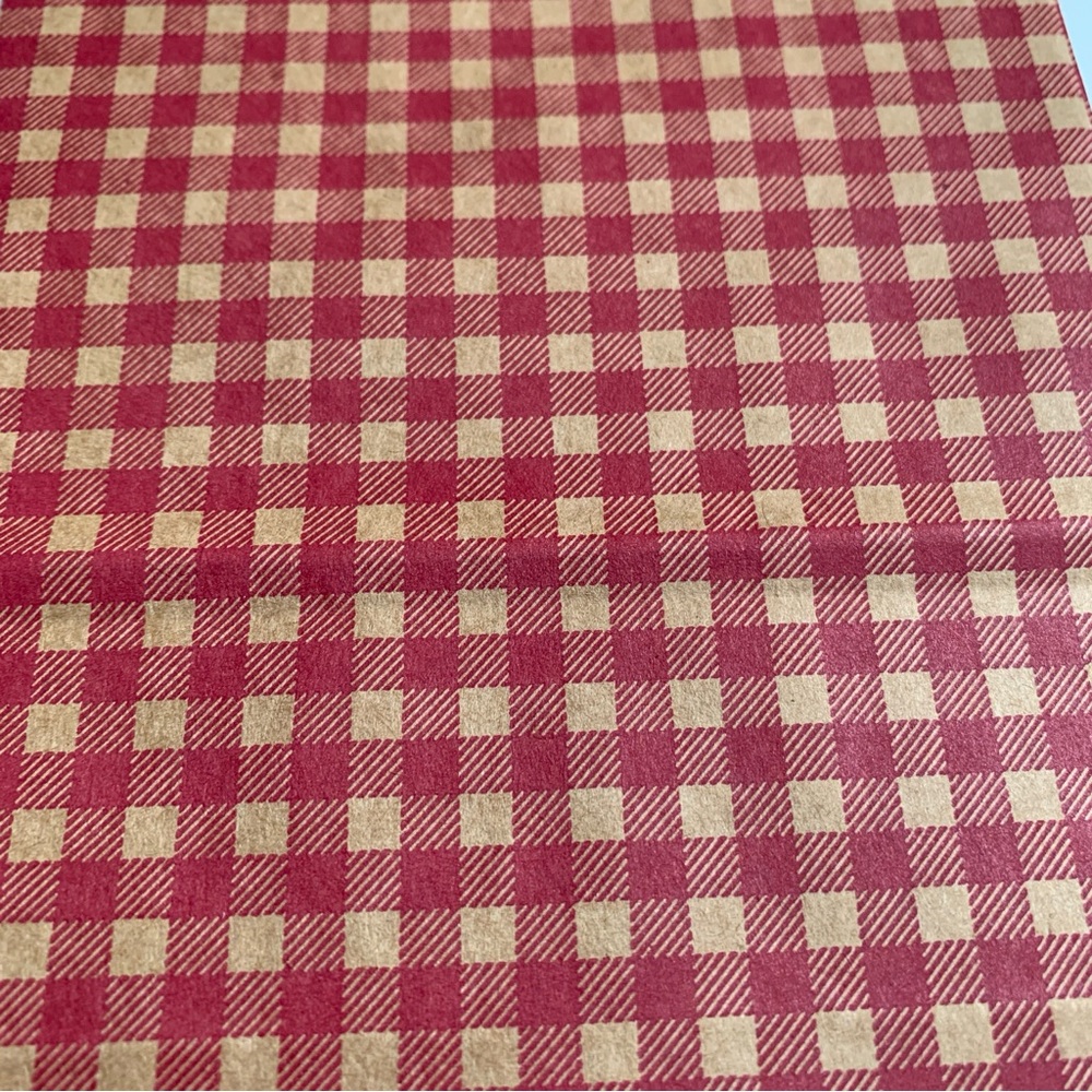 Red and Green Gingham Gift Bags with Festive Tissue Paper Bundle Farmhouse - Picture 5 of 17